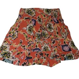 Costa Blanca Floral Skirt in Coral and Multicolor L